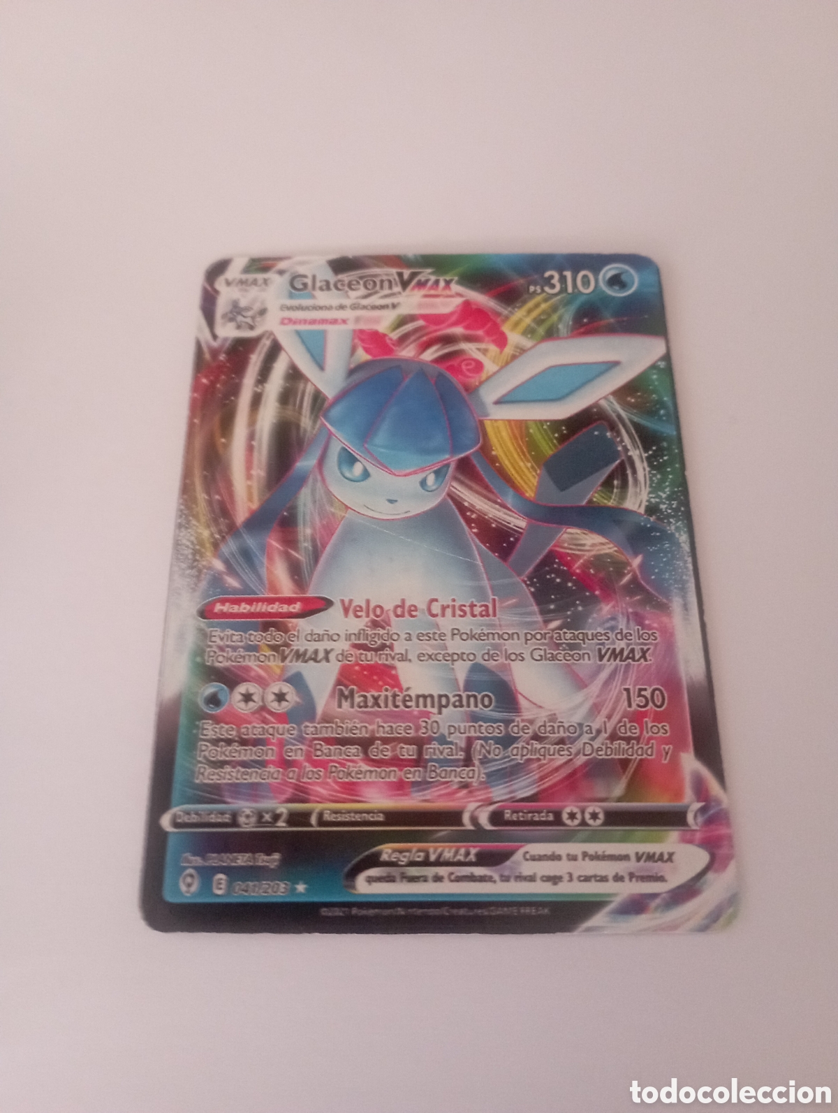 Otros Art&iacute;culos de Coleccionismo en Papel: GLACEON VMAX POKEMON CARD CARTA POKEMON