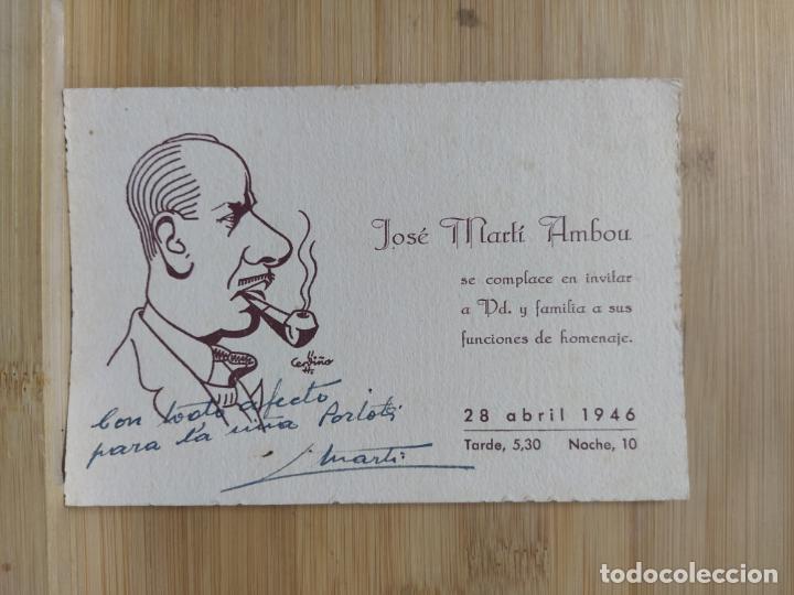 Sammelleidenschaft Andere Papierartikel: JOSE MARTI AMBOU-AUTOGRAFO-INVITACION FUNCION HOMENAJE-A&Ntilde;O 1946-VER FOTOS-(105.146)