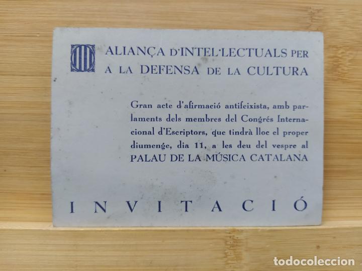 Sammelleidenschaft Andere Papierartikel: BARCELONA-PALAU DE LA MUSICA-ALIAN&Ccedil;A INTELECTUALS DEFENSECA CULTURA-INVITACIO-VER FOTOS-(105.186)