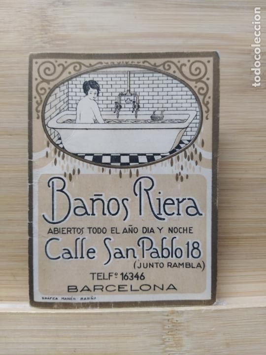 Sammelleidenschaft Andere Papierartikel: BARCELONA-BA&Ntilde;OS RIERA-SALON PELUQUERIA MANICURA PARA SE&Ntilde;ORAS-PUBLICIDAD ANTIGUA-VER FOTOS-(105.182)