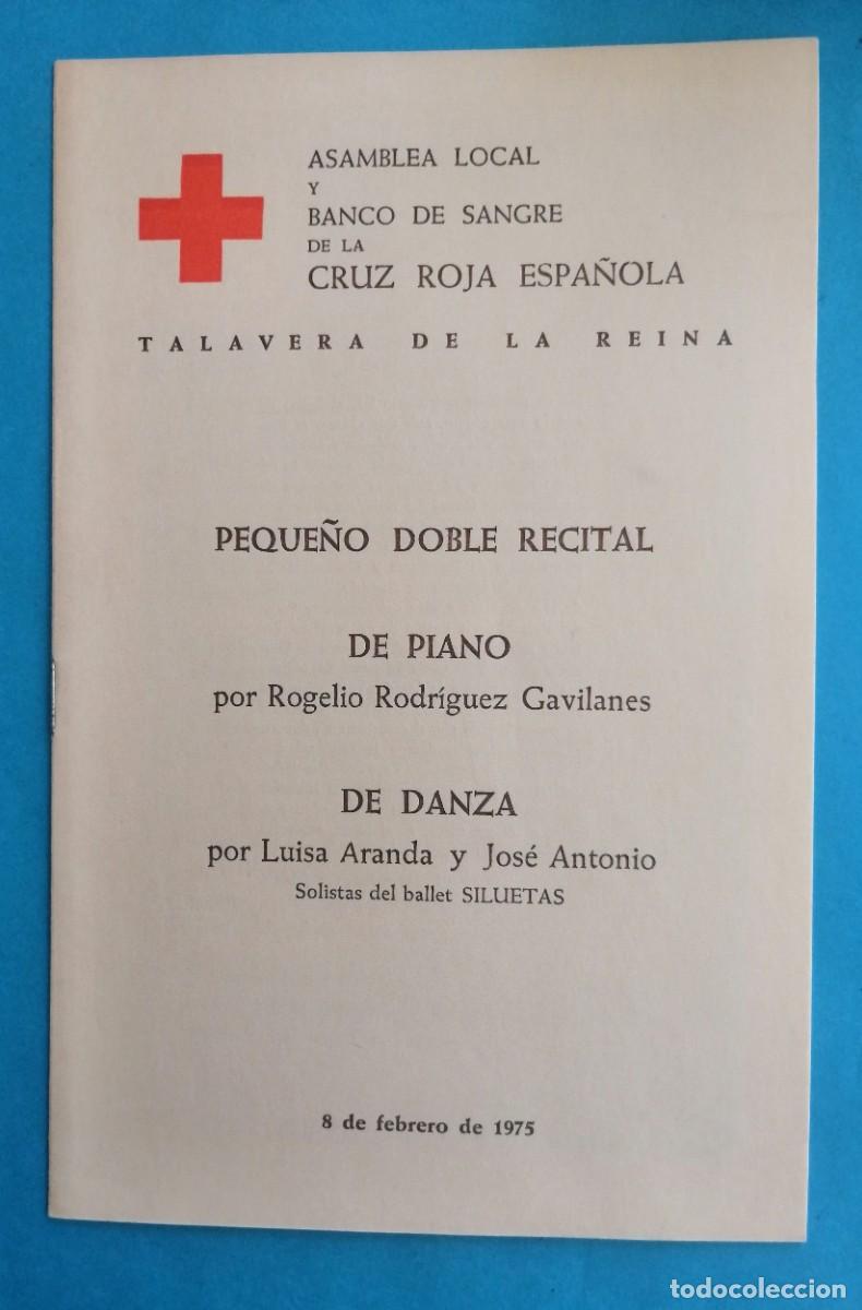 Otros Art&iacute;culos de Coleccionismo en Papel: CONCIERTO PIANO. TALAVERA DE LA REINA. Cruz roja. ENVIO INCLUIDO