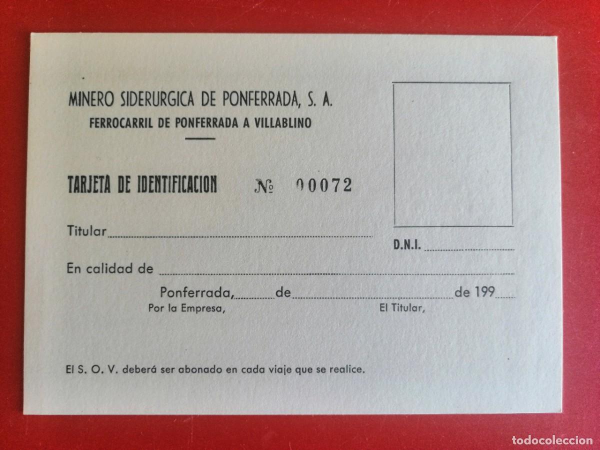 Otros Art&iacute;culos de Coleccionismo en Papel: MINERO SIDER&Uacute;RGICA DE PONFERRADA. TARJETA IDENTIFICACI&Oacute;N. ENVIO INCLUIDO