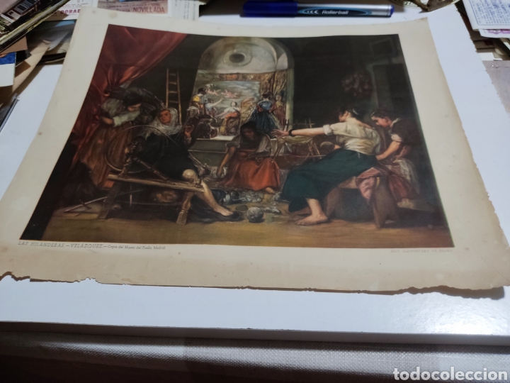 Otros Art&iacute;culos de Coleccionismo en Papel: L&aacute;mina antigua copia del museo del Prado,las hilanderas, Vel&aacute;zquez