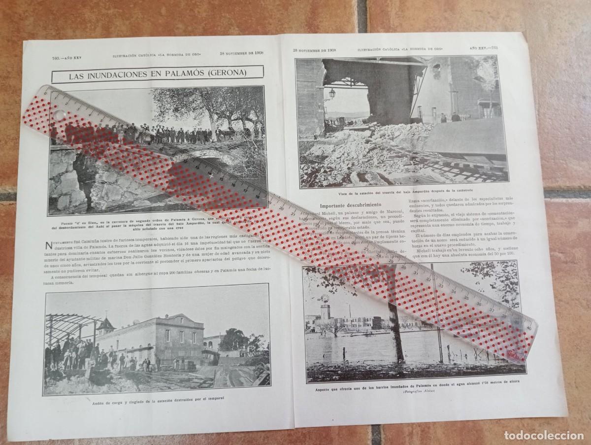 Otros art&iacute;culos de coleccionismo en papel: PALAM&Oacute;S (GERONA) - GRAVES INUNDACIONES - &rdquo; LA HORMIGA DE ORO &rdquo; 28-XI-1908