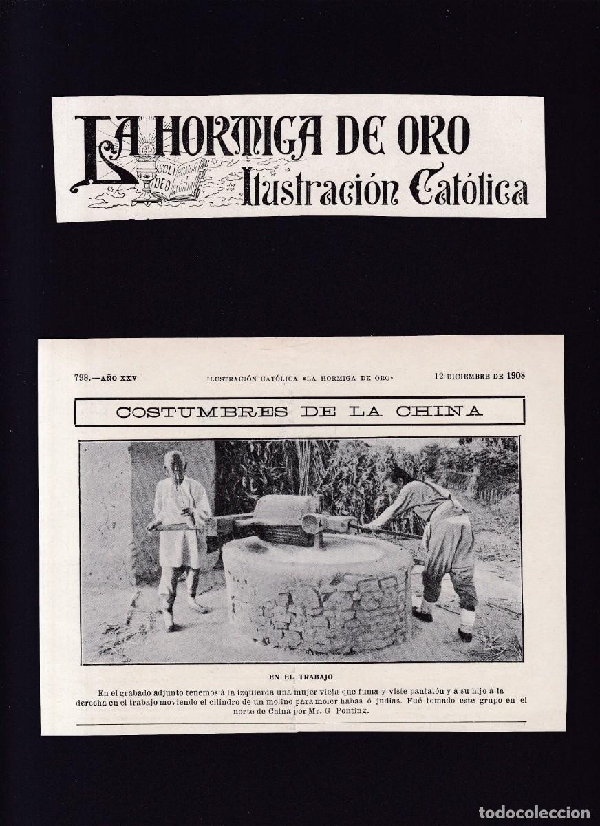 Otros art&iacute;culos de coleccionismo en papel: COSTUMBRES DE LA CHINA - FOTO: Mr. G. PONTING- &rdquo; LA HORMIGA DE ORO &rdquo; 12-XII-1908