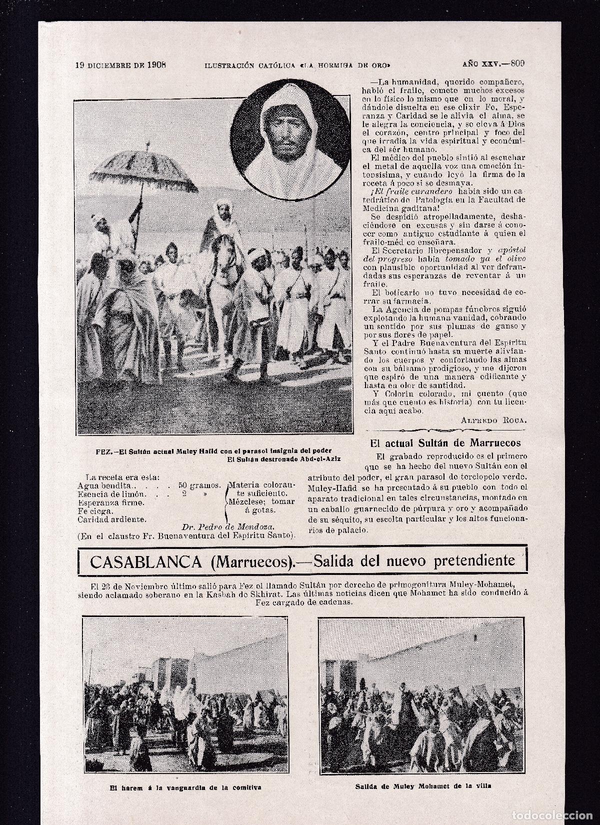 Otros art&iacute;culos de coleccionismo en papel: CASABLANCA (MARRUECOS) - SALIDA DEL NUEVO PRETENDIENTE - &rdquo; LA HORMIGA DE ORO &rdquo; 19-XII-1908