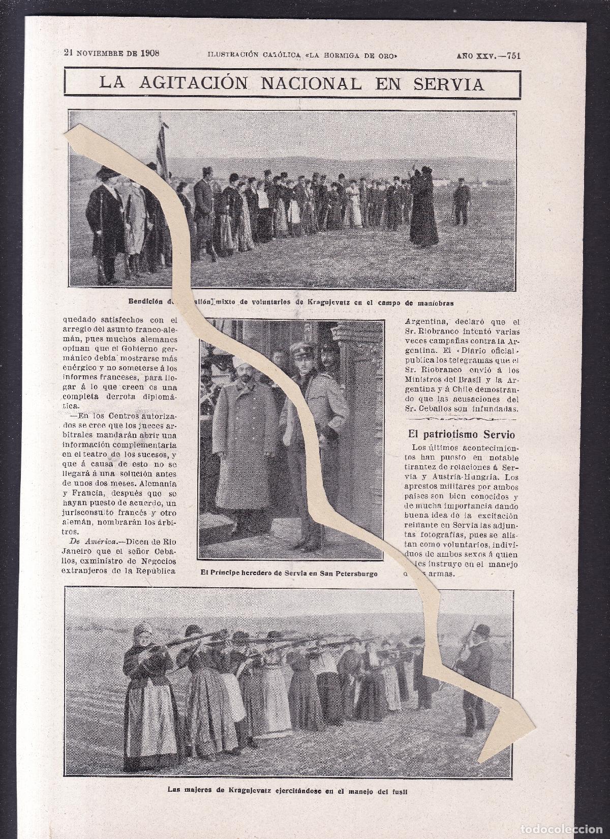 Otros art&iacute;culos de coleccionismo en papel: SERVIA - LA AGITACI&Oacute;N NACIONAL - &rdquo; LA HORMIGA DE ORO &rdquo; 21-XI-1908