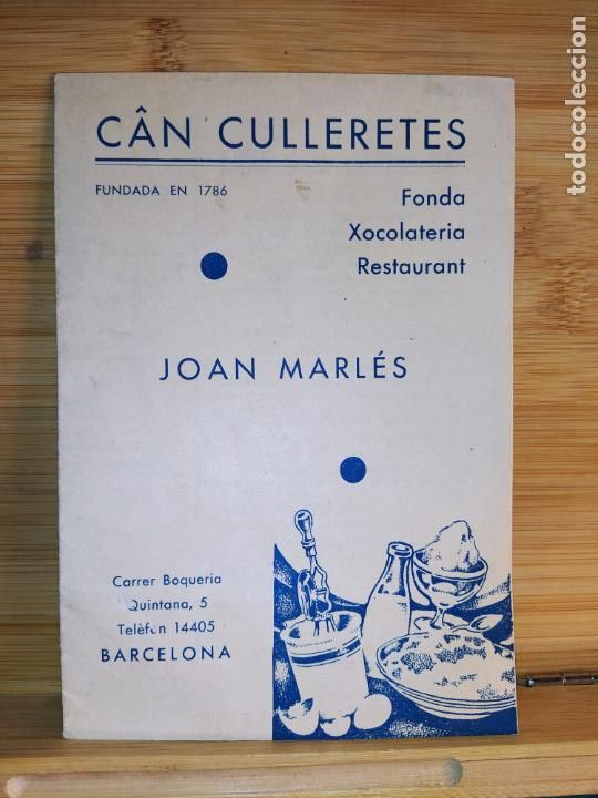 Sammelleidenschaft Andere Papierartikel: BARCELONA-CAN CULLERETES FONDA XOCOLATERIA RESTAURANT JOAN MARQUES-PUBLICITAT-VER FOTOS-(K-11.093)
