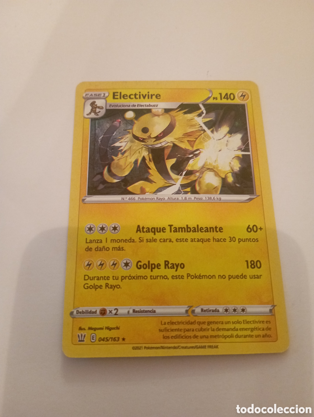 Otros Art&iacute;culos de Coleccionismo en Papel: ELECTIVIRE POKEMON CARD CARTA POKEMON