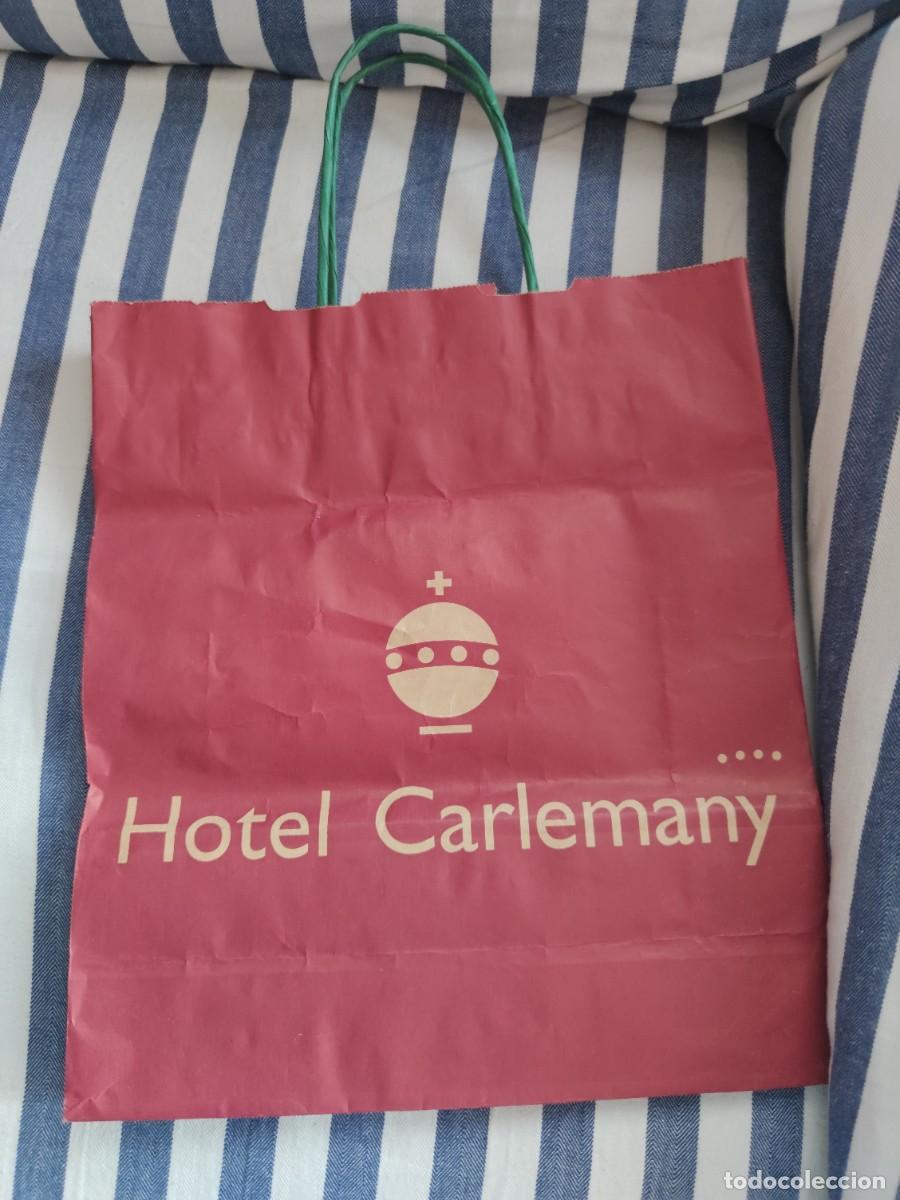 Otros Art&iacute;culos de Coleccionismo en Papel: Antigua bolsa de papel publicidad Hotel Carlemany de Girona, restaurante El Pati Verd.