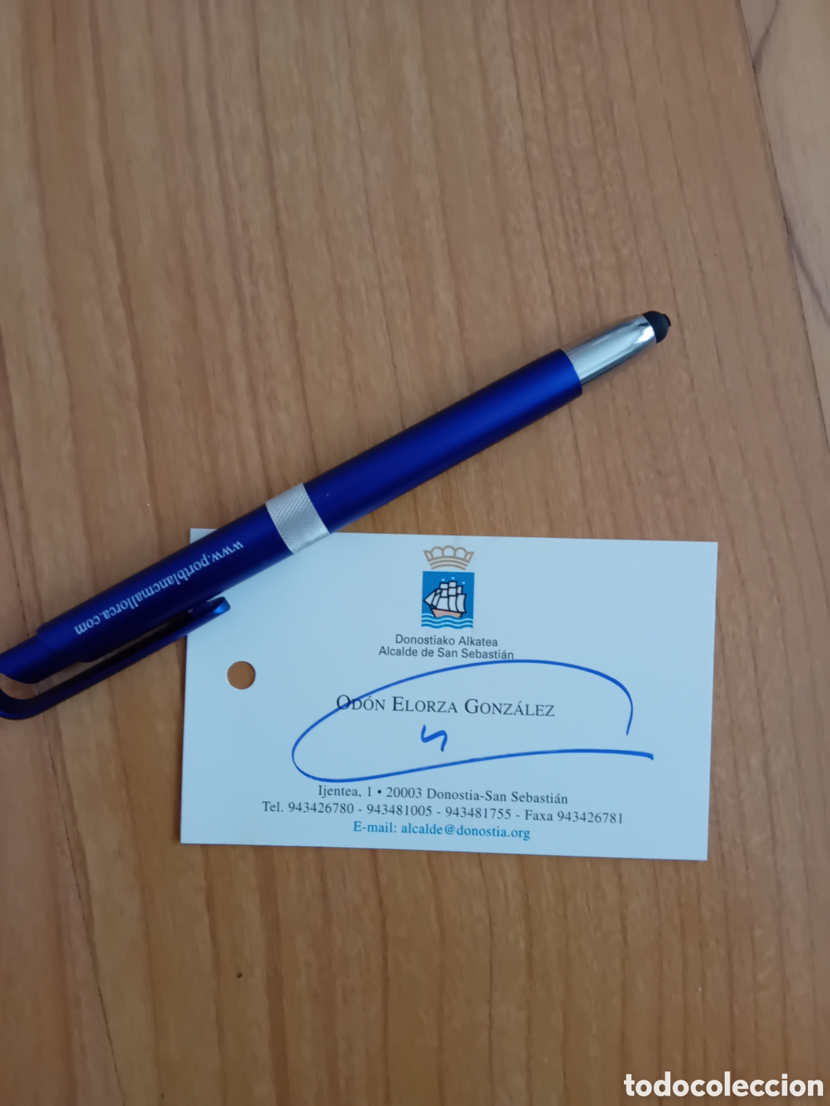 Collectionnisme Papier divers: TARJETA DE VISITA ODON OLORZA ALCALDE SAN SEBASTIAN. AUT&Oacute;GRAFO DE PU&Ntilde;O Y LETRA
