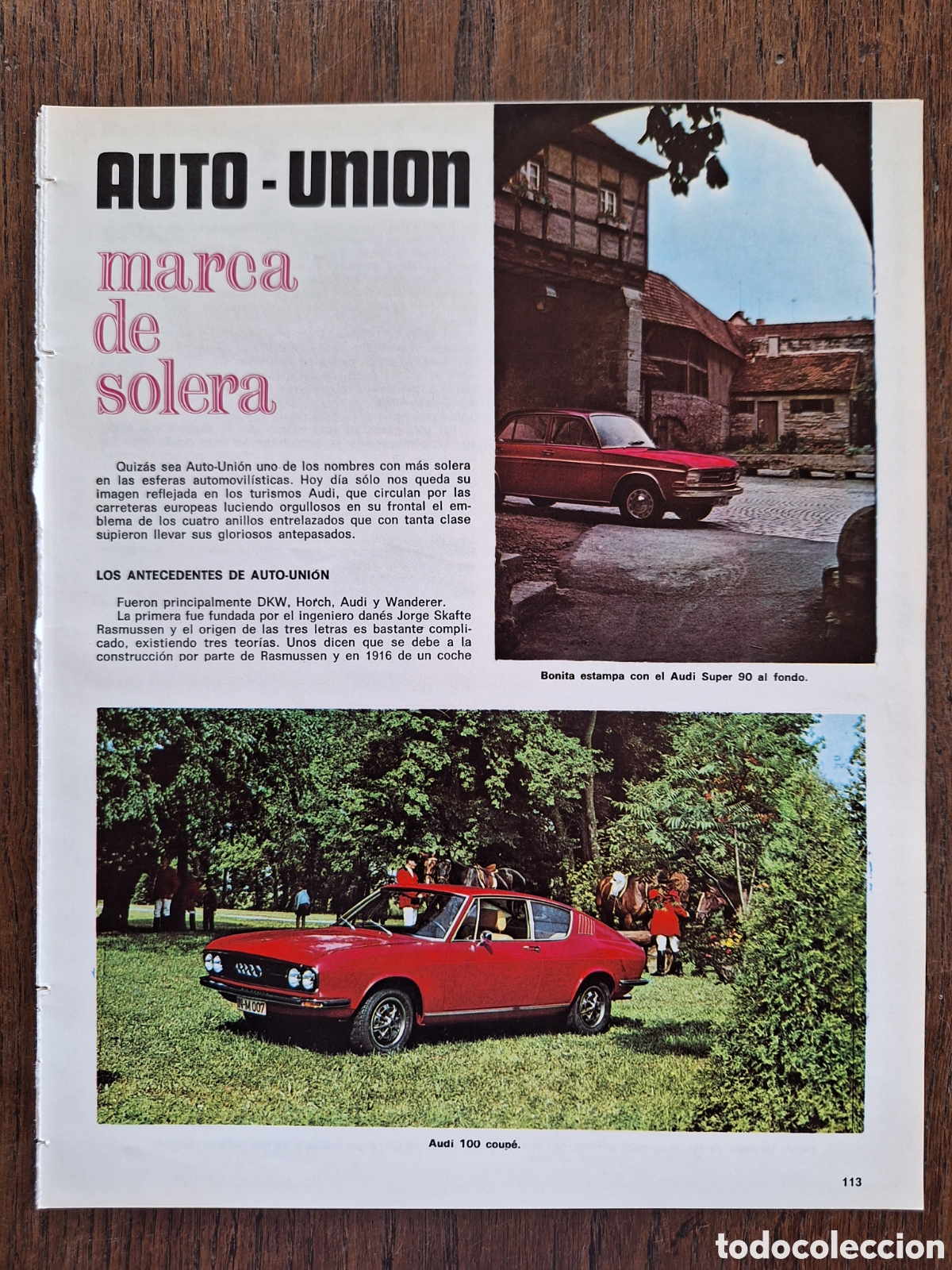 Collectionnisme Papier divers: Reportaje autom&oacute;vil auto union