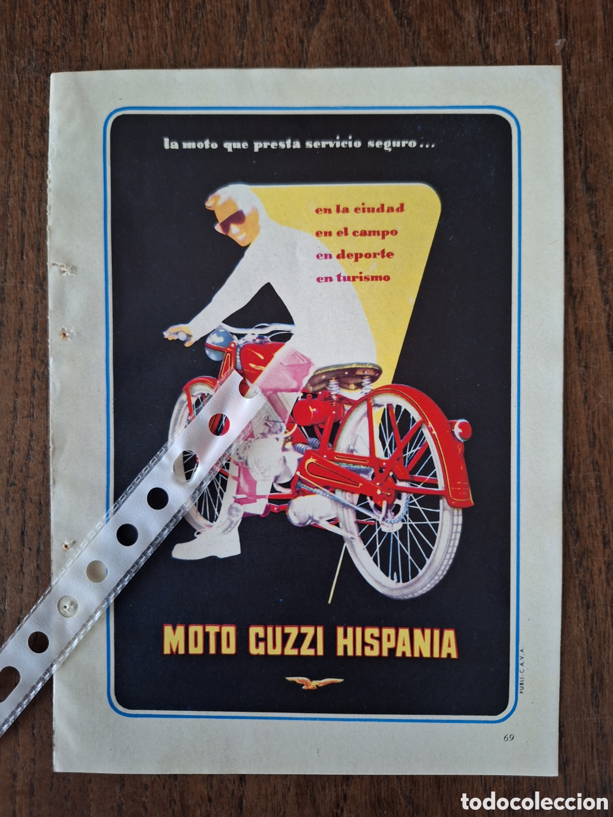 Otros Art&iacute;culos de Coleccionismo en Papel: Publicidad motocicleta moto guzzi Hispania de 1955