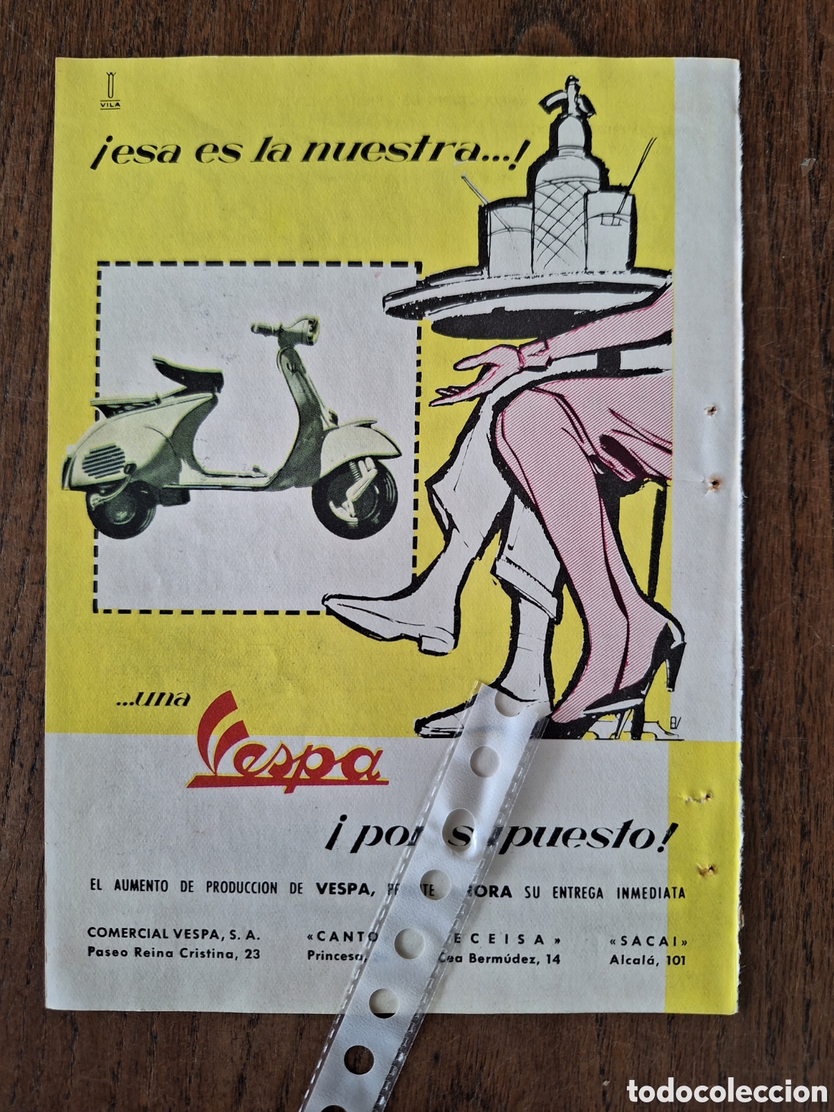 Otros Art&iacute;culos de Coleccionismo en Papel: Publicidad moto motocicleta vespa