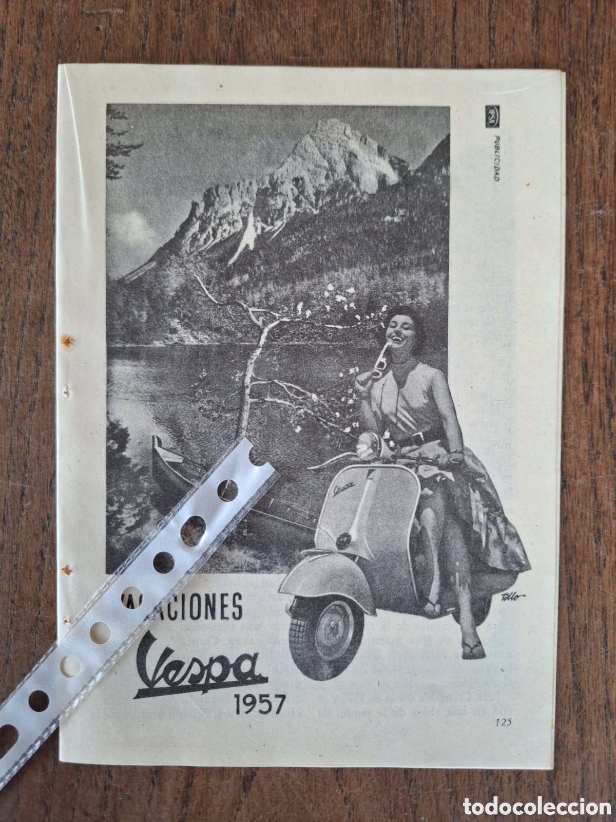 Otros Art&iacute;culos de Coleccionismo en Papel: Publicidad moto vespa de 1957