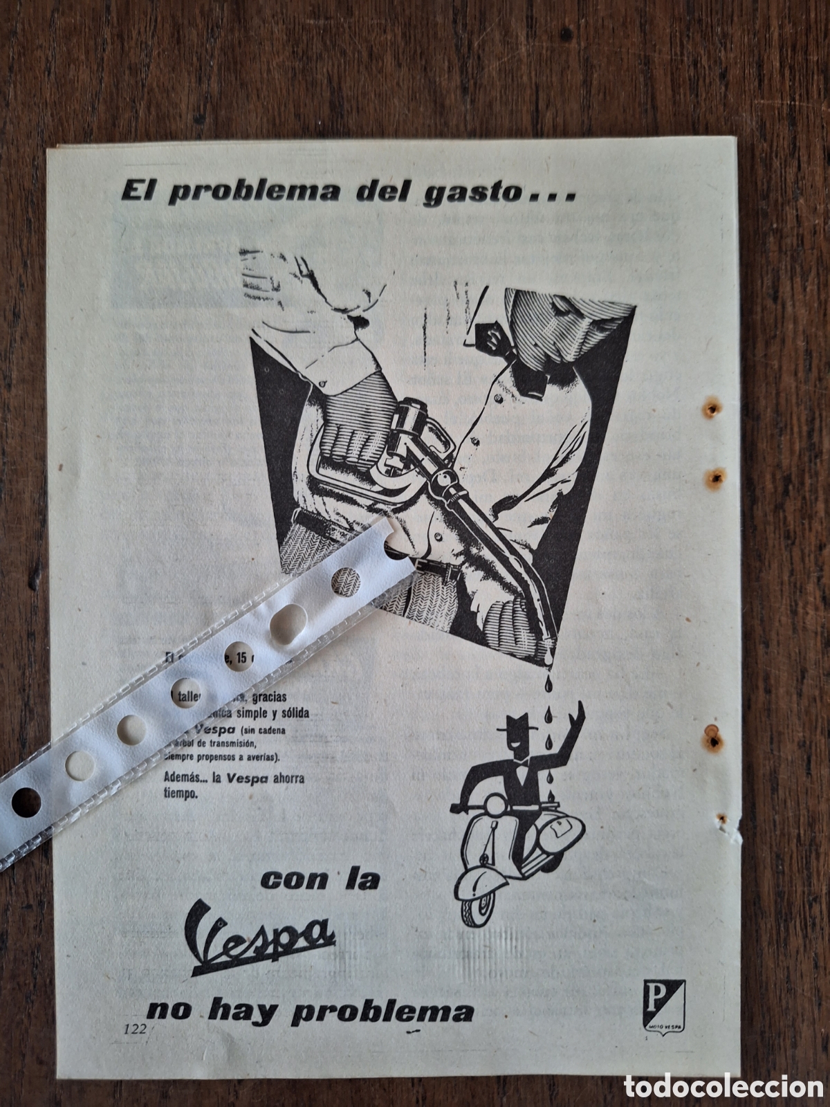 Otros Art&iacute;culos de Coleccionismo en Papel: Publicidad moto vespa de 1957