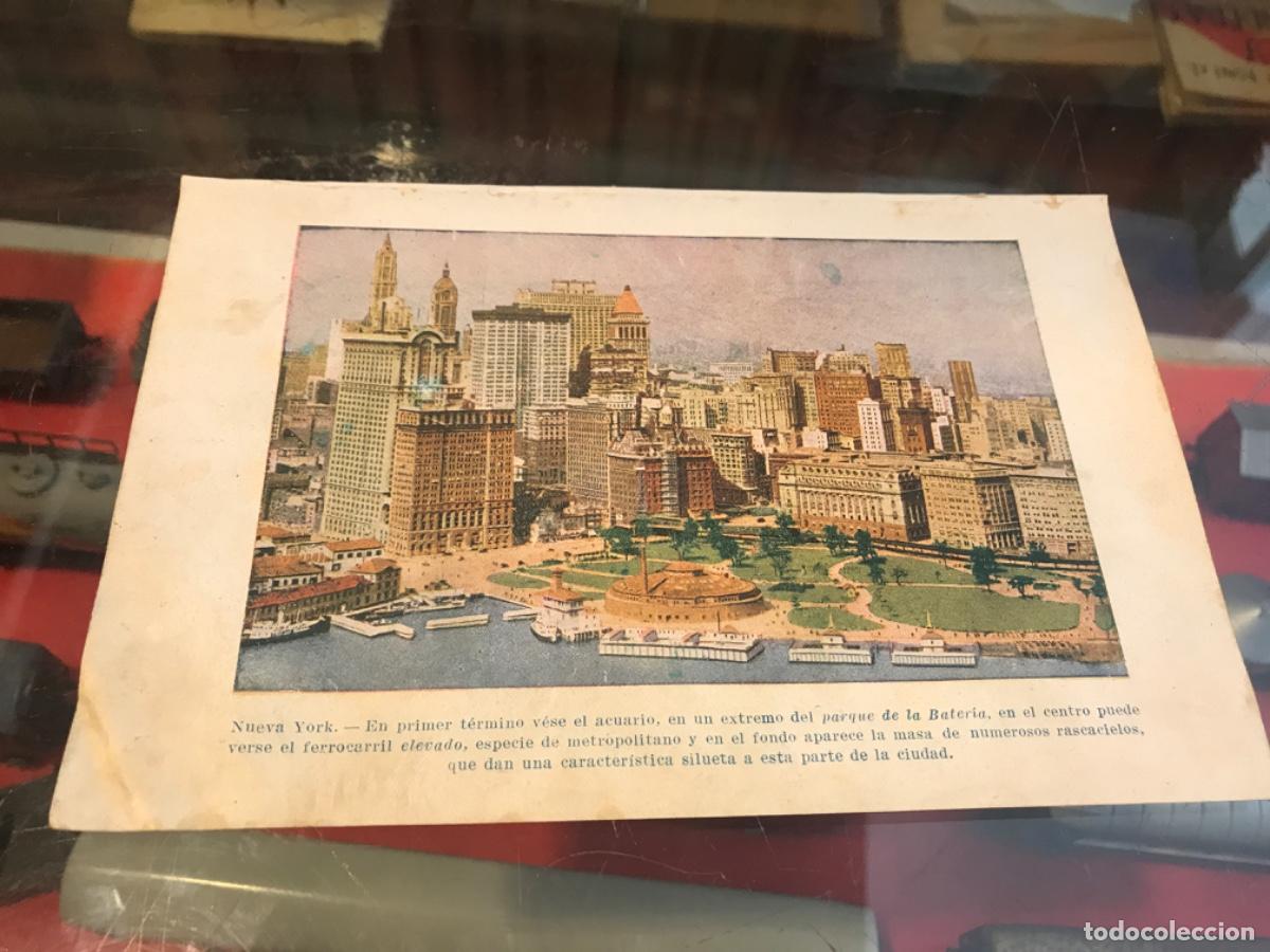 Collectionnisme Papier divers: HOJA. NUEVA YORK. ACUARIO-PARQUE DE LA BATER&Iacute;A-FERROCARRIL ELEVADO. 18,5 X 12CM