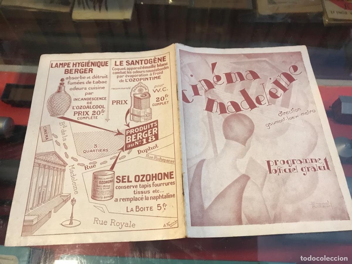 Collectionnisme Papier divers: PROGRAMME. CIN&Eacute;MA MADELEINE. DIRECTION GAUMONT-LOEW-METRO. PARIS