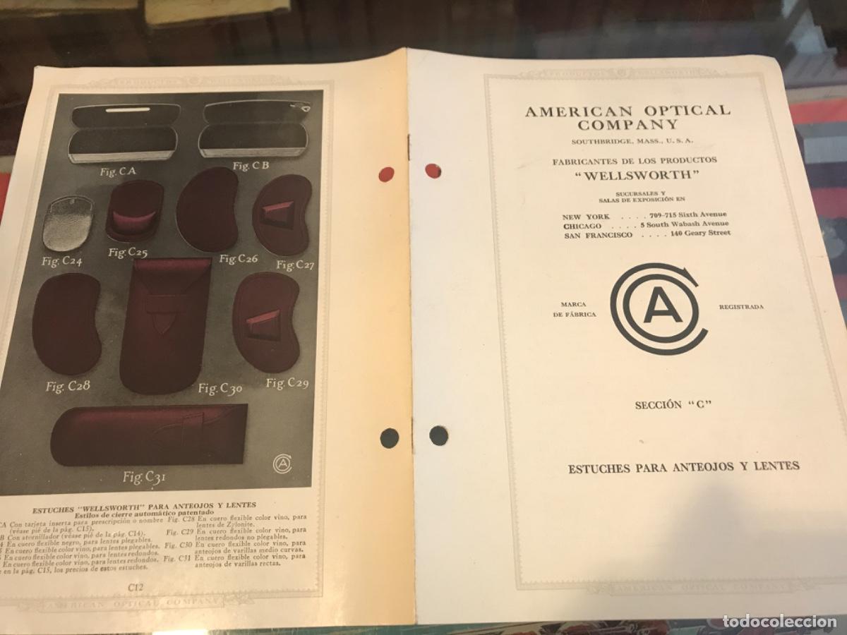 Collectionnisme Papier divers: AMERICAN OPTICAL COMPANY, SOUTHBRIDGE, MASS, U.S.A. FABRICANTES WELLSWORTH. CAT&Aacute;LOGO LENTES-ANTEOJOS