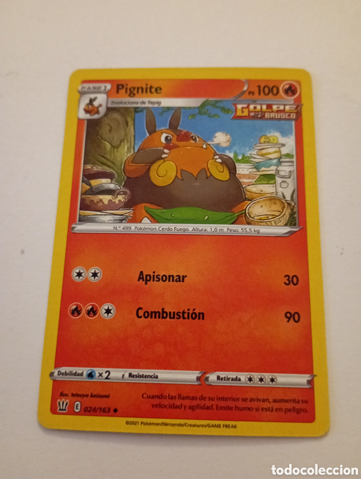 Otros Art&iacute;culos de Coleccionismo en Papel: PIGNITE POKEMON CARD CARTA POKEMON