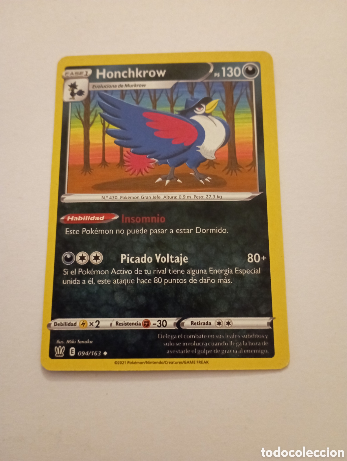 Otros Art&iacute;culos de Coleccionismo en Papel: HONCHKROW POKEMON CARD CARTA POKEMON