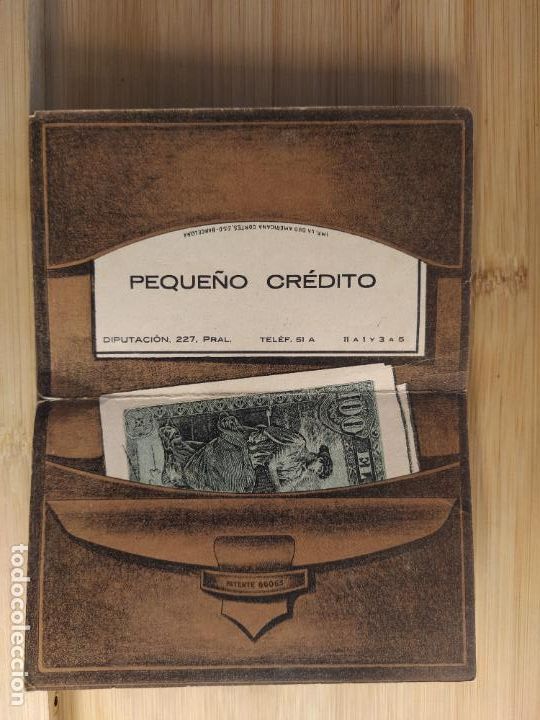 Sammelleidenschaft Andere Papierartikel: PUBLICIDAD ANTIGUA SIMULANDO CARTERA DE PIEL-PEQUE&Ntilde;O CREDITO-VER FOTOS-(105.342)