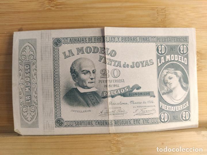 Sammelleidenschaft Andere Papierartikel: LA MODELO VENTA DE JOYAS-PUERTAFERRISA-BARCELONA-BILLETE-PUBLICIDAD ANTIGUA-VER FOTOS-(105.343)