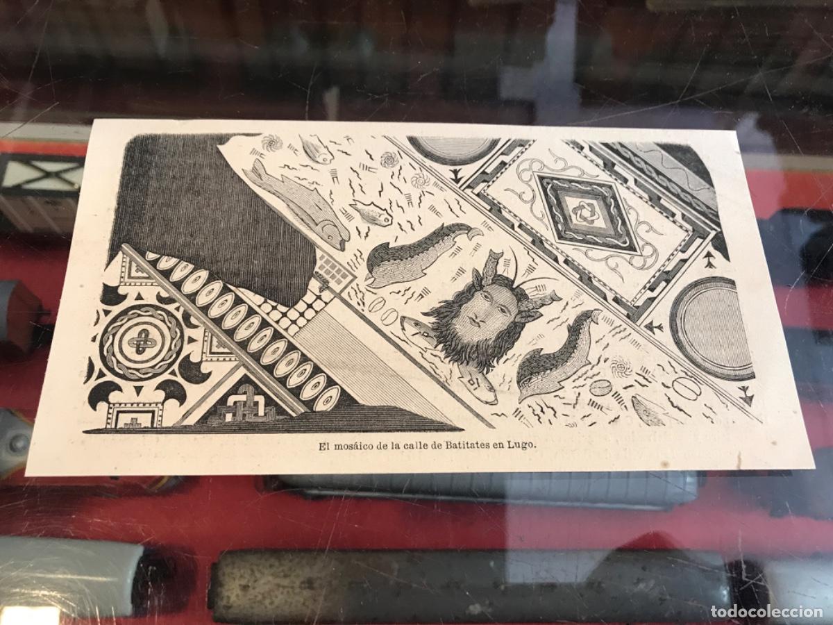 Collectionnisme Papier divers: DIBUJO. EL MOSAICO DE LA CALLE DE BATITATES EN LUGO. 18 X 10CM