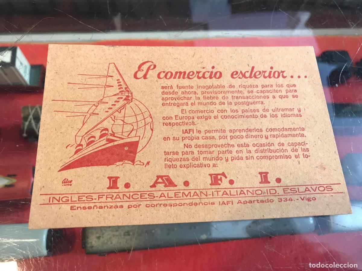 Collectionnisme Papier divers: TARJETA COMERCIAL. I.A.F.I. ENSE&Ntilde;ANZAS DE IDIOMAS PARA LAS TRANSACCIONES DE POSTGUERRA. VIGO