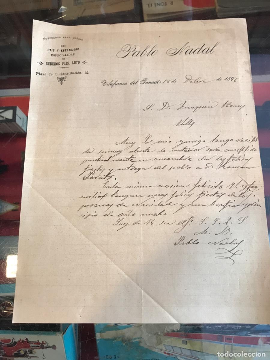 Collectionnisme Papier divers: FACTURA. PABLO NADAL. 1896. NOVEDADES PARA SE&Ntilde;ORA. G&Eacute;NEROS PARA LUTO, PLAZA CONSTITUCI&Oacute;N, 14