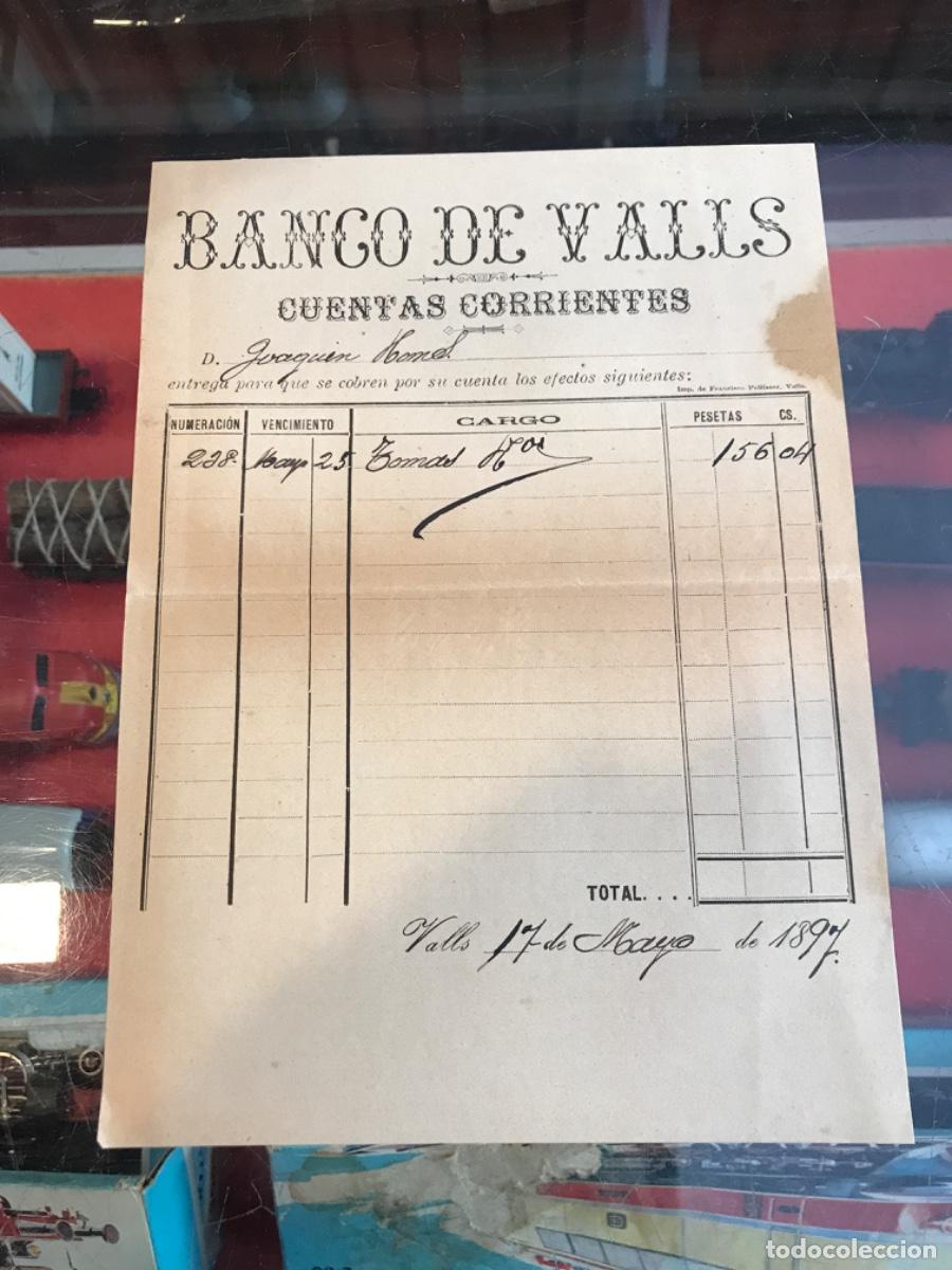 Paper Collecting Others: BANCO DE VALLS. CUENTAS CORRIENTES. 1897