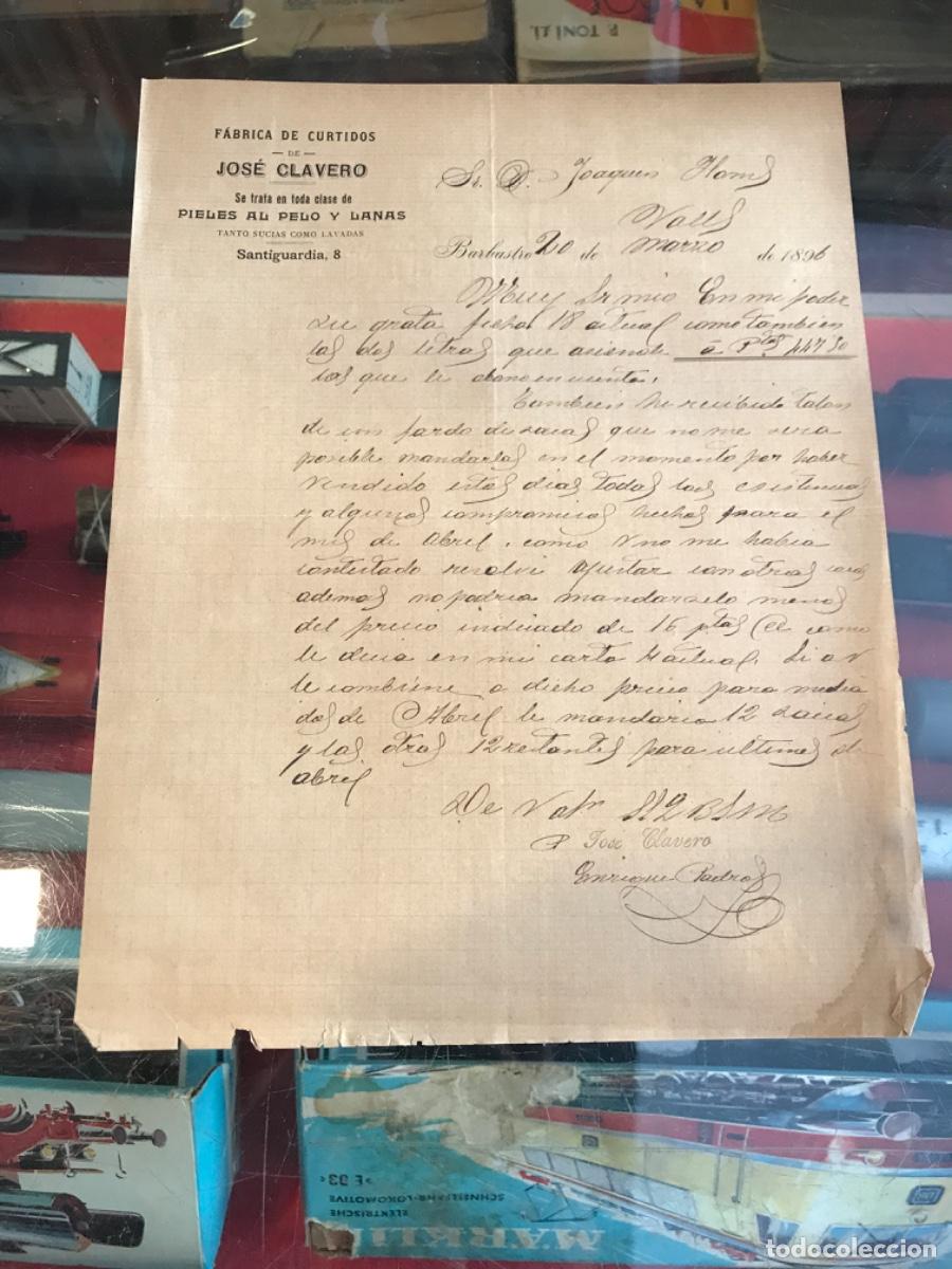Sammelleidenschaft Andere Papierartikel: F&Aacute;BRICA DE CURTIDOS DE JOS&Eacute; CLAVERO. SANTIGUARDIA, 8. BARBASTRO, 1896