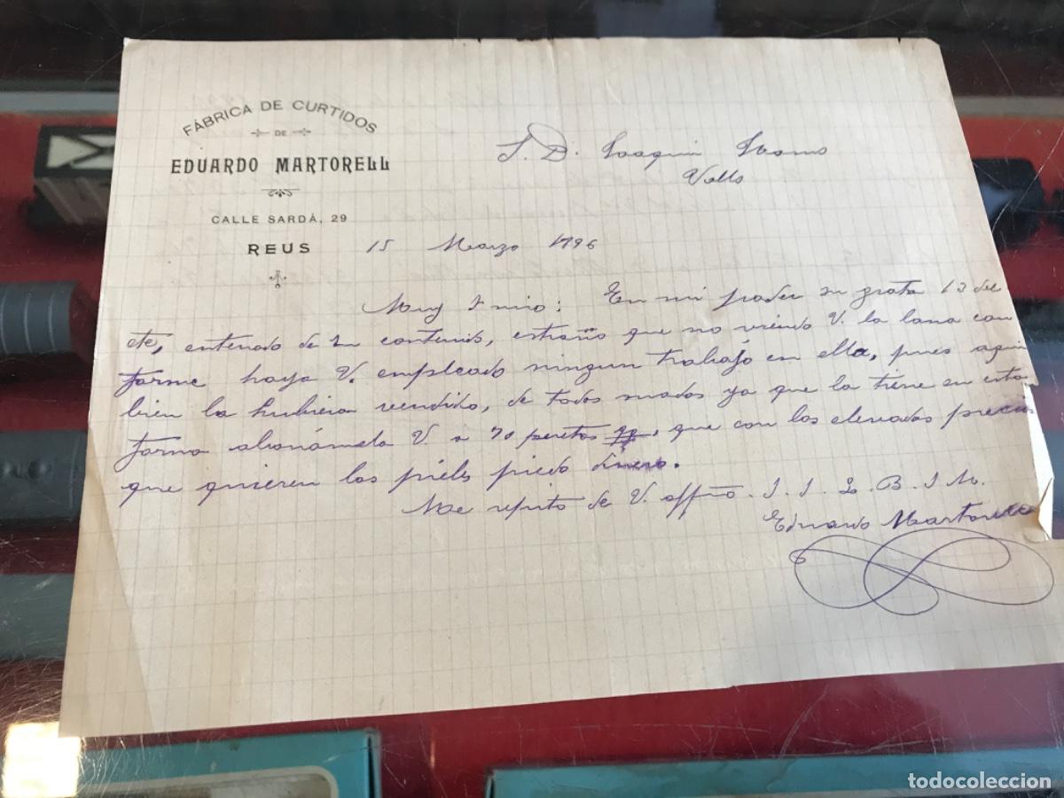 Sammelleidenschaft Andere Papierartikel: F&Aacute;BRICA DE CURTIDOS EDUARDO MARTORELL. CALLE SARD&Aacute;, 29. REUS. 1896