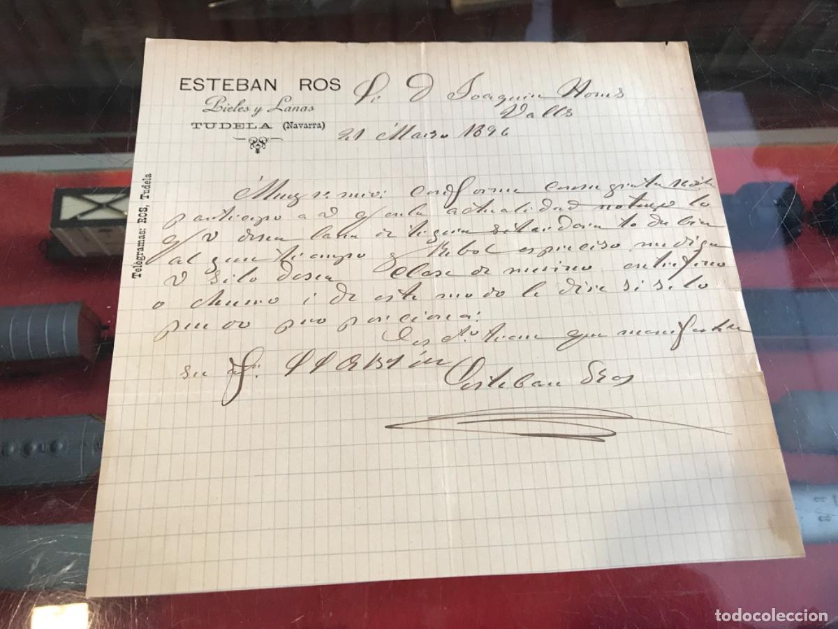 Collectionnisme Papier divers: CARTA DE ESTEBAN ROS. PIELES Y LANAS. TUDELA, NAVARRA. 1896