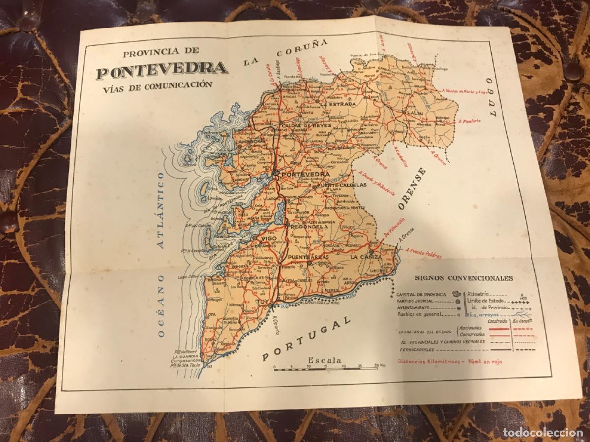 Sammelleidenschaft Andere Papierartikel: MAPA. PROVINCIA DE PONTEVEDRA. V&Iacute;AS DE COMUNICACI&Oacute;N. 39 X 32CM. CARTULINA