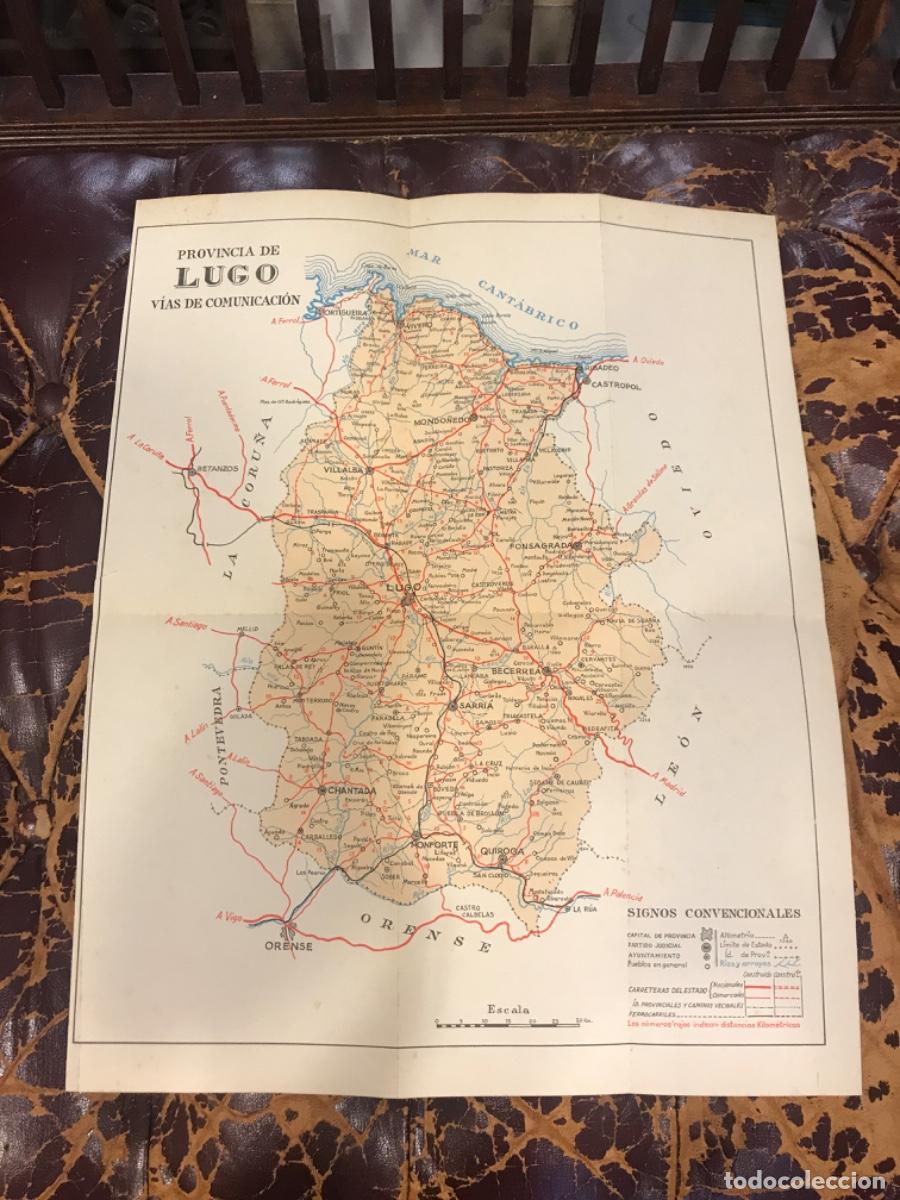 Sammelleidenschaft Andere Papierartikel: MAPA. PROVINCIA DE LUGO. V&Iacute;AS DE COMUNICACI&Oacute;N. 41 X 32CM. CARTULINA