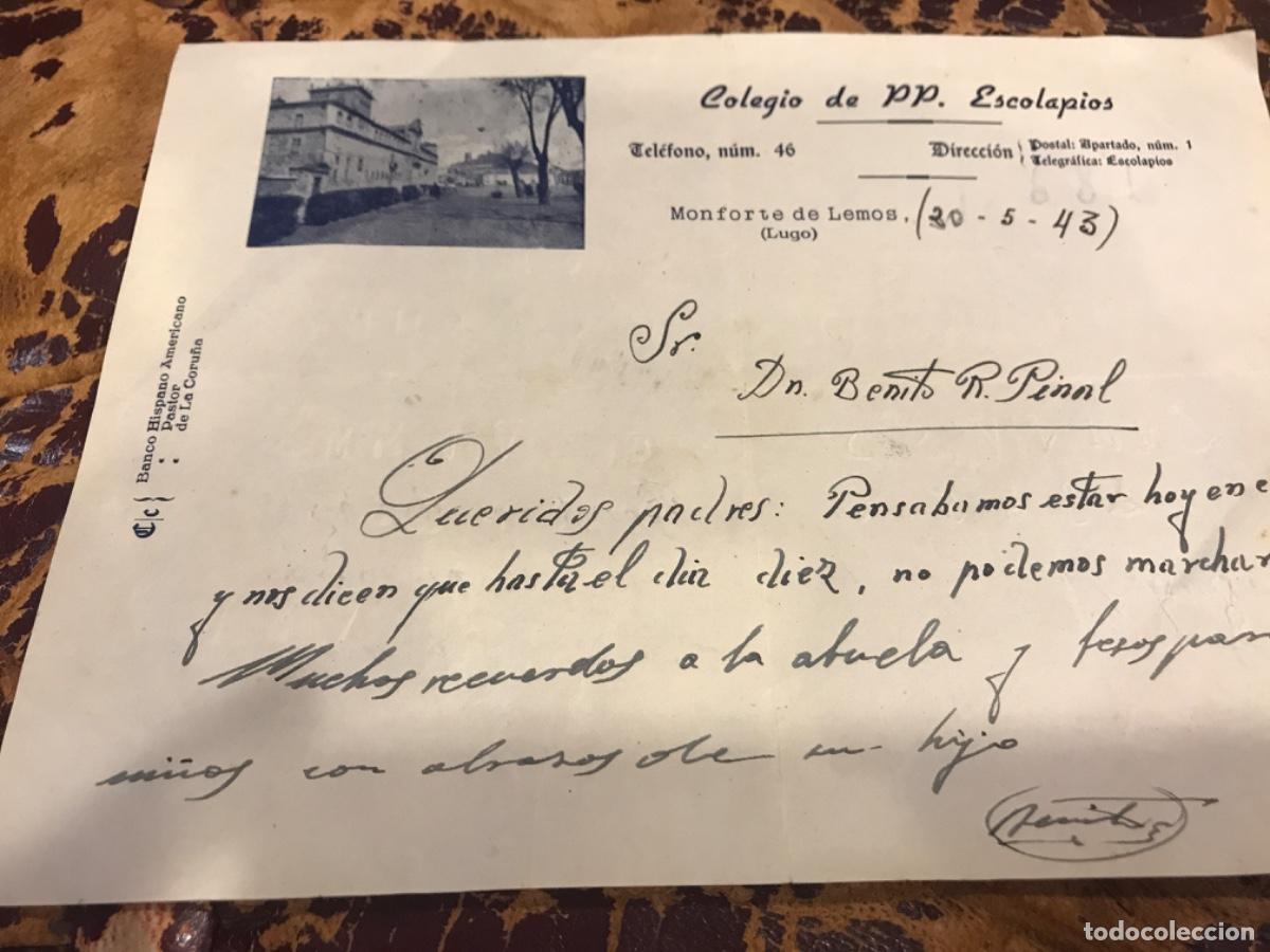 Sammelleidenschaft Andere Papierartikel: COLEGIO DE PP. ESCOLAPIOS. MONFORTE DE LEMOS, LUGO. 1943. TEL&Eacute;FONO N&ordm; 46