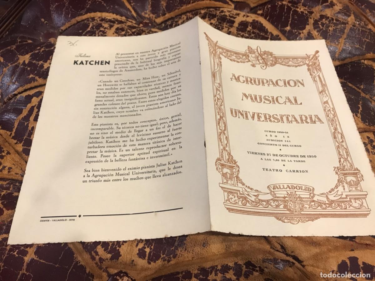 Collectionnisme Papier divers: PROGRAMA. AGRUPACI&Oacute;N MUSICAL UNIVERSITARIA. TEATRO CARRI&Oacute;N, VALLADOLID. 27/10/1950. RAMEAU