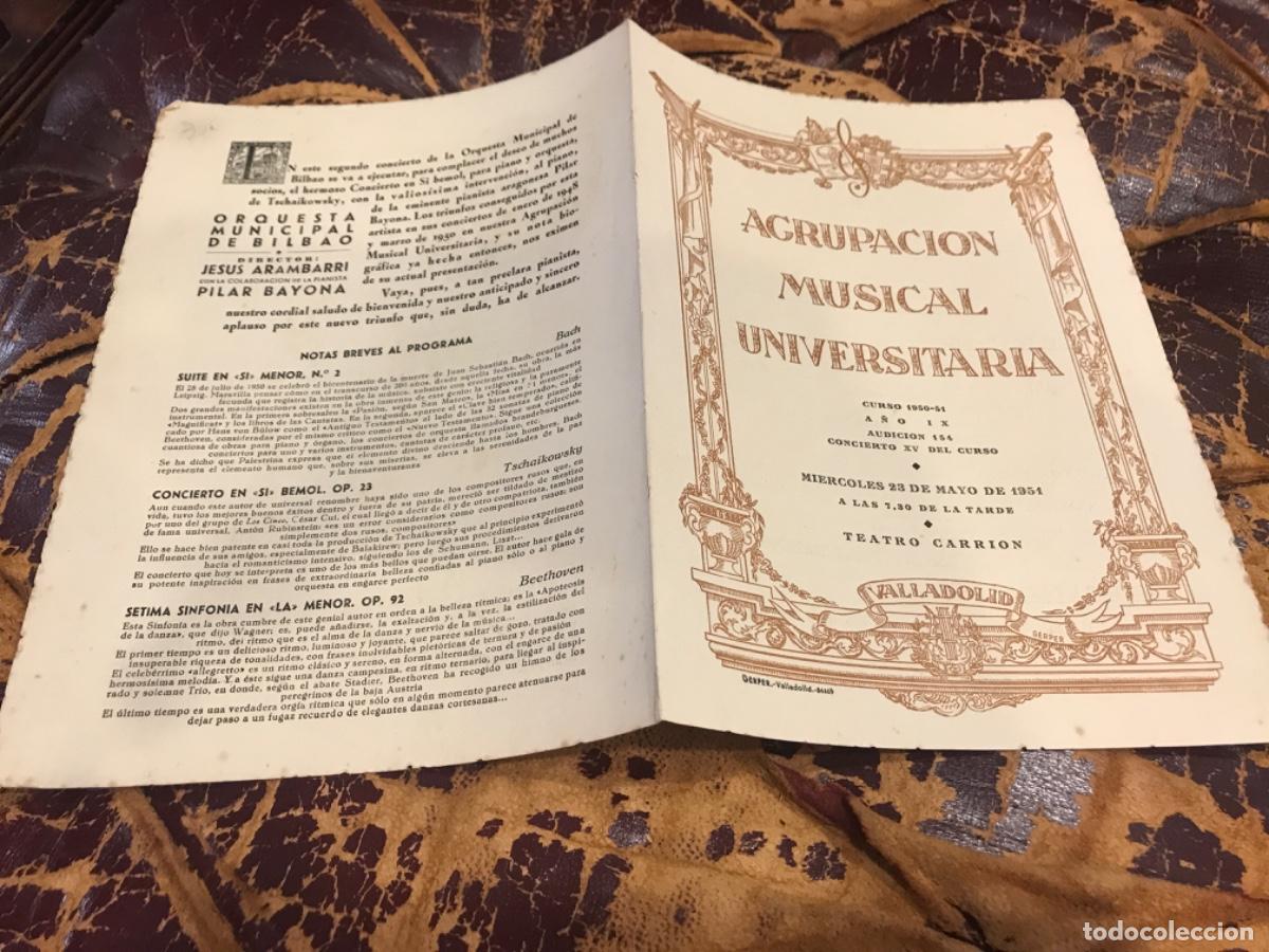 Sammelleidenschaft Andere Papierartikel: PROGRAMA. AGRUPACI&Oacute;N MUSICAL UNIVERSITARIA. TEATRO CARRI&Oacute;N, VALLADOLID. 23/5/1951. GLAZUNOW