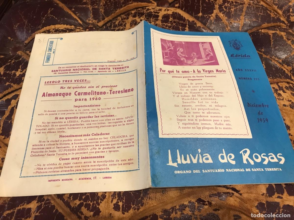 Outros artigos de papel: REVISTA. LLUVIA DE ROSAS. &Oacute;RGANO DEL SANTUARIO NACIONAL DE SANTA TERESITA. 1959. L&Eacute;RIDA