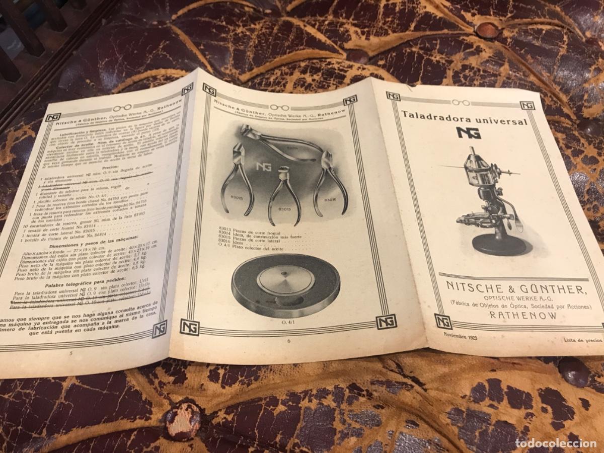 Paper Collecting Others: TR&Iacute;PTICO. TALADRADORA UNIVERSAL NG. NITSCHE & G&Uuml;NTER. OBJETOS DE &Oacute;PTICA. 1923. INSTRUCCIONES DE USO