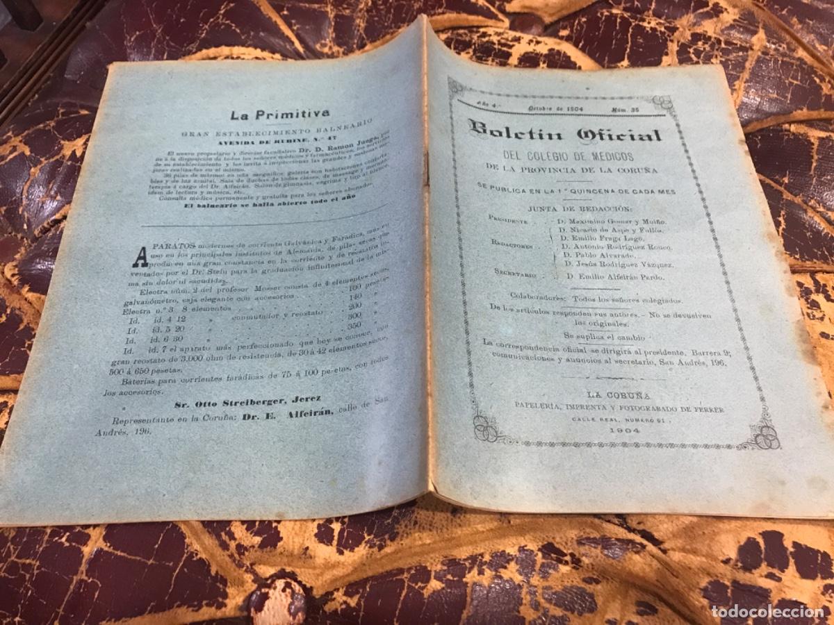 Sammelleidenschaft Andere Papierartikel: BOLET&Iacute;N OFICIAL DEL COLEGIO DE M&Eacute;DICOS DE LA PROVINCIA DE LA CORU&Ntilde;A. N&ordm; 35. A&Ntilde;O 1904