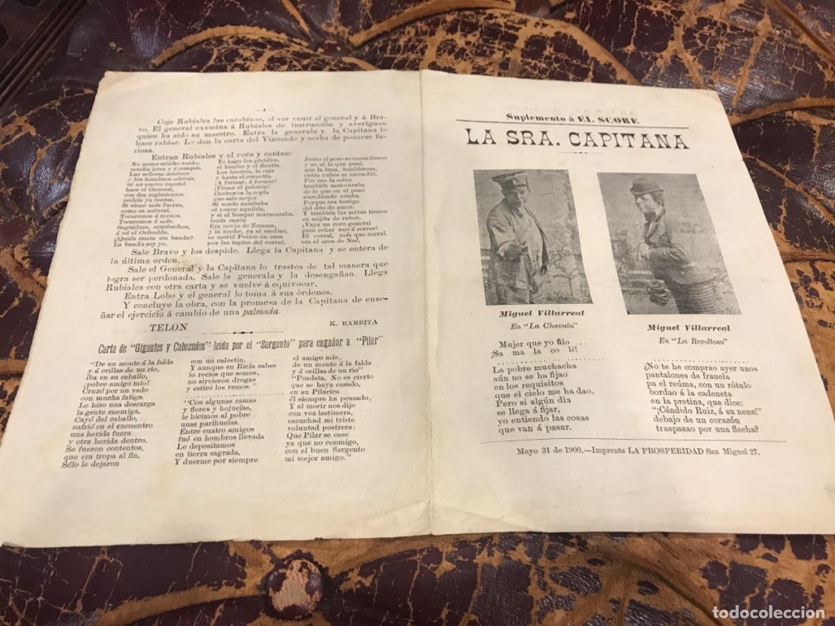 Collectionnisme Papier divers: SUPLEMENTO A EL SCORE. LA SRA. CAPITANA. JOS&Eacute; JAKSON VEYAN. 1900, IMPRENTA LA PROSPERIDAD