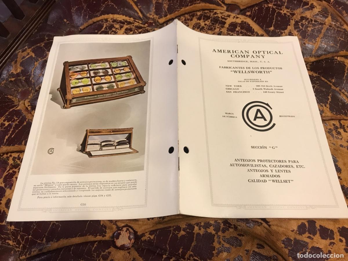 Outros artigos de papel: AMERICAN OPTICAL COMPANY. FABRICANTES DE LOS PRODUCTOS WELLSWORTH. ANTEOJOS PROTECTORES....