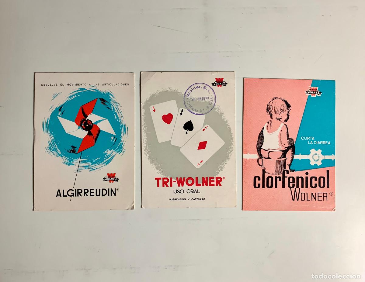 Otros Art&iacute;culos de Coleccionismo en Papel: 1636.LOTE 3 ANTIGUAS Y MUY RARAS TARJETA/RECETA/PROSPECTO LABORATORIOS WOLNER (MELILLA)