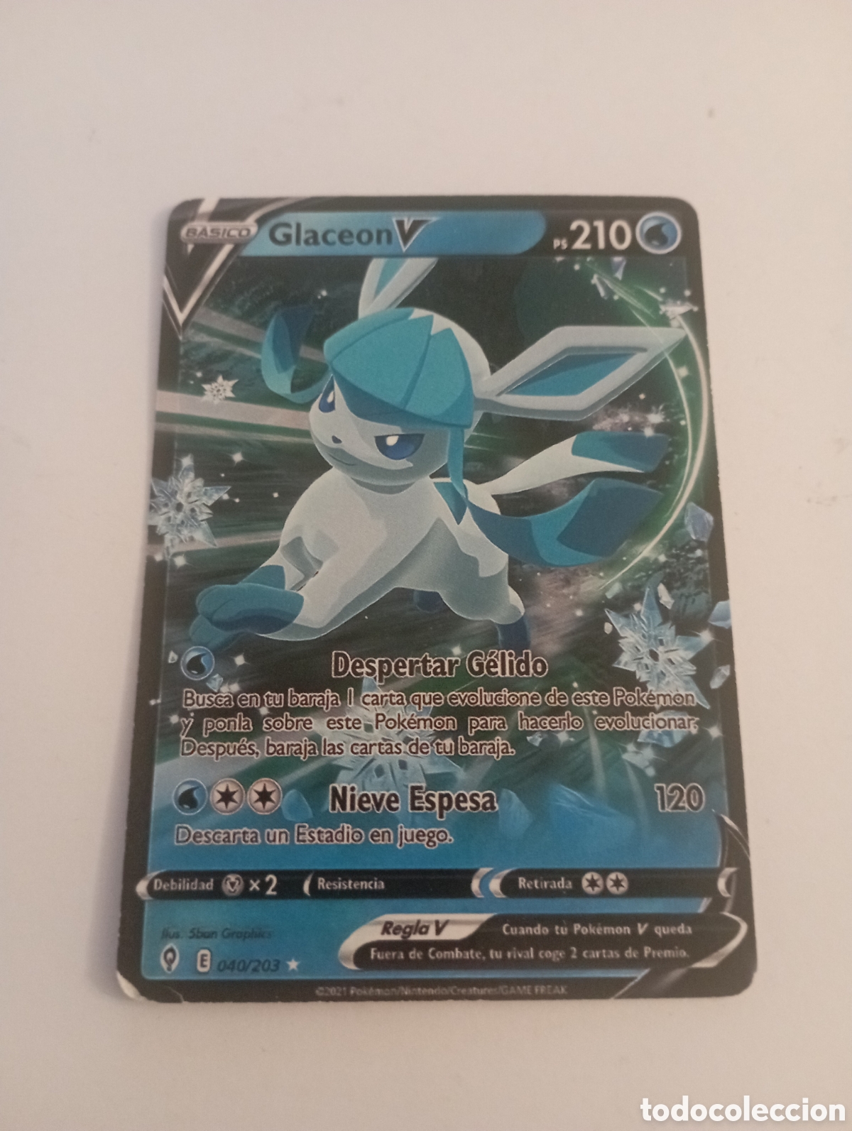 Otros Art&iacute;culos de Coleccionismo en Papel: GLACEON V POKEMON CARD CARTA POKEMON