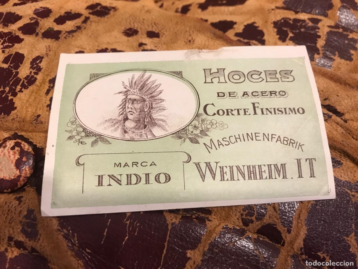 Collectionnisme Papier divers: HOCES DE ACERO CORTE FIN&Iacute;SIMO. MARCA INDIO. MASCHINENFABRIK WEINHEIM IT. 10 X 6,5CM