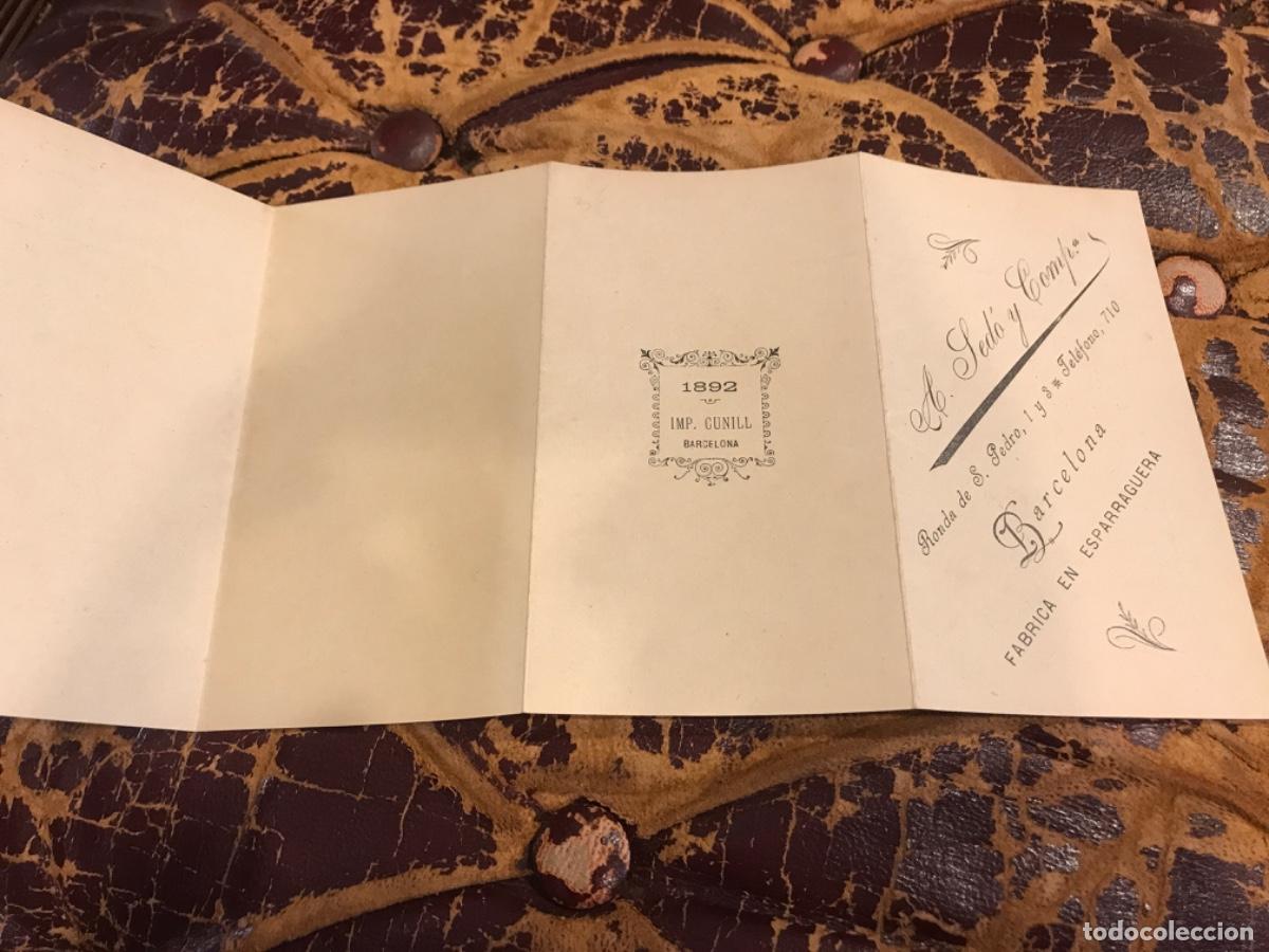 Sammelleidenschaft Andere Papierartikel: TARIFA DE PRECIOS. A. SED&Oacute; Y COMPA&Ntilde;&Iacute;A. F&Aacute;BRICA DE HILADOS, TEJIDOS Y APRESTOS. BARCELONA. 1892