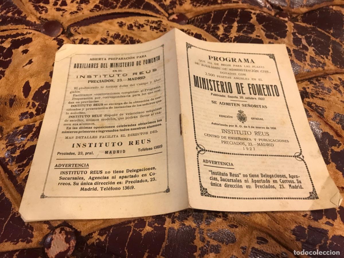 Sammelleidenschaft Andere Papierartikel: PROGRAMA AUXILIARES ADMINISTRACI&Oacute;N CIVIL. 2.500 PESETAS. SE ADMITEN SE&Ntilde;ORITAS. 1927. INSTITUTO REUS