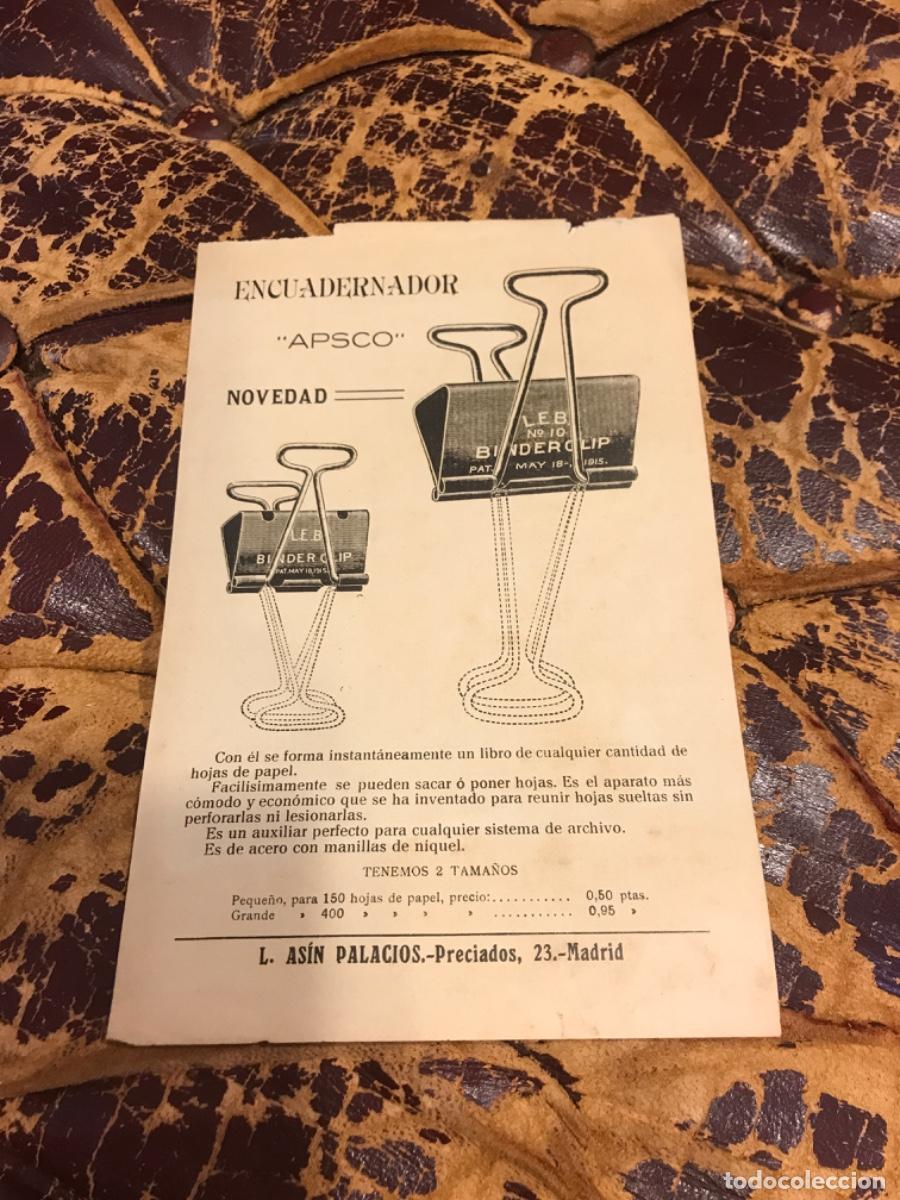 Sammelleidenschaft Andere Papierartikel: ENCUADERNADOR &rdquo;APSCO&rdquo;. AS&Iacute;N PALACIOS, PRECIADOS, 23, MADRID
